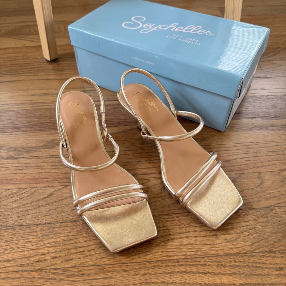 Seychelles Metallic Gold Heeled Sandals
